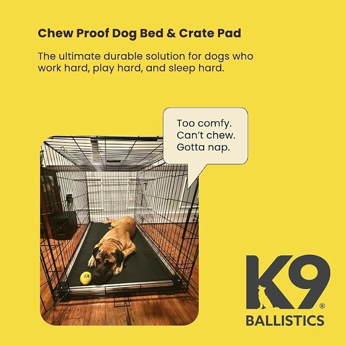 K9 Ballistics Chew Proof Armored Padded Dog Crate Bed, Virtually Indestructible, Legs Included (Blue Quartz, Small (29" L x 18" W x 4.5" H)) - Image 2