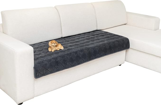 Eismodra Sectional Couch Covers,L Shape Sofa Slipcover Furniture Protector for Dogs Cats Pet Chaise Lounge 3 Cushion Couch Loveseat,Dark Gray 36 x 47 inches (Only 1 Piece) by Eismodra