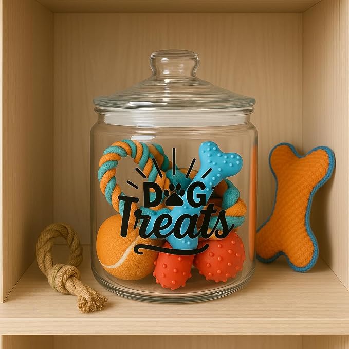 kitchentoolz 1-Gallon Glass Dog Treat Container Airtight – Large Countertop Dog Cookie Jar with Lid for Dog Treat Storage, Decorative Treat Jar & Dachshund Accessories - Image 6