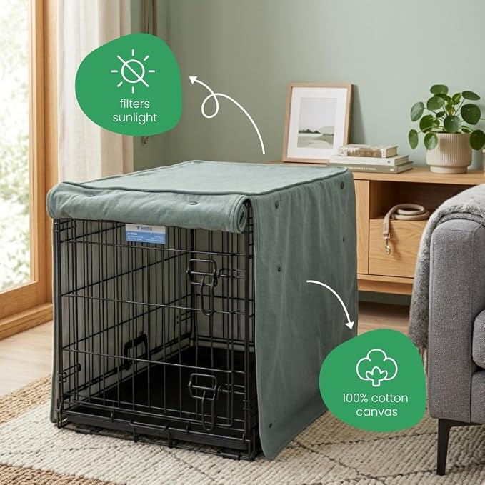 Molly Mutt Quiet Light Dog Crate Cover, GOTS-Certified 100% Organic Cotton Canvas Cover for Dog or Puppy Kennel and Cage, Washable, Free of Harmful Chemicals, Small, Fits 24"x18"x21" Crate - Image 4