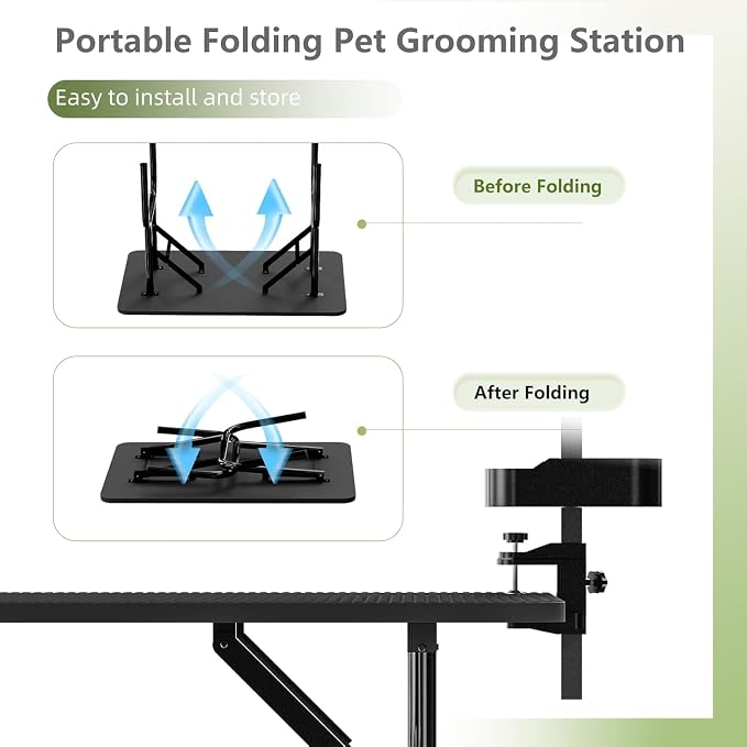 36" Professional Dog Pet Grooming Table Adjustable Heavy Duty Portable w/Arm & Noose & Mesh Tray - Image 6