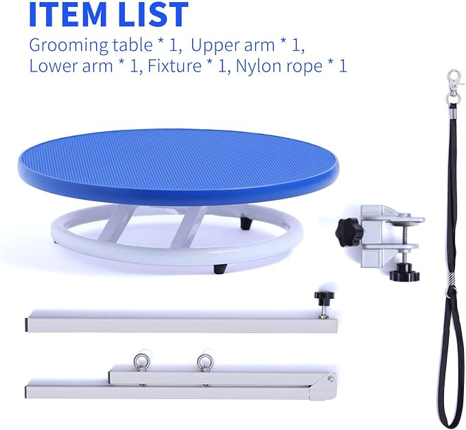 Dog Grooming Table for Dogs At-Home - 360 Rotating Medium Small Dog Grooming Table Adjustable Grooming Arm Includes Grooming Arm, Loop Noose - Image 7