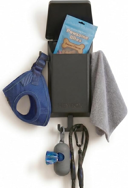 Pet Organizer Wall Mount with Hooks – Dog & Cat Leash Holder, Collar Storage, Kennel & Stable Supply Box – Made in USA by Unknown