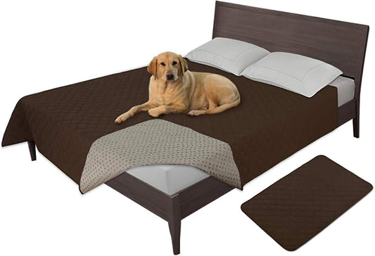 Easy-Going 100% Waterproof Dog Bed Cover, Non-Slip Pet Blanket for Furniture, Washable Couch Cover, Repleasement Sofa Cover (120X82 in,Coffee) by Easy-Going
