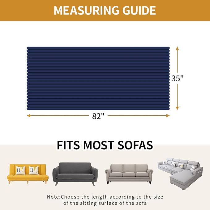 Deep Dream Waterproof Couch Cover for Dogs, Soft Faux Fur Sofa Covers for Pet, Non-Slip Couch Covers for 3 Cushion Couch Sofa Pet Friendly (Navy Blue, 35" x 82") - Image 2