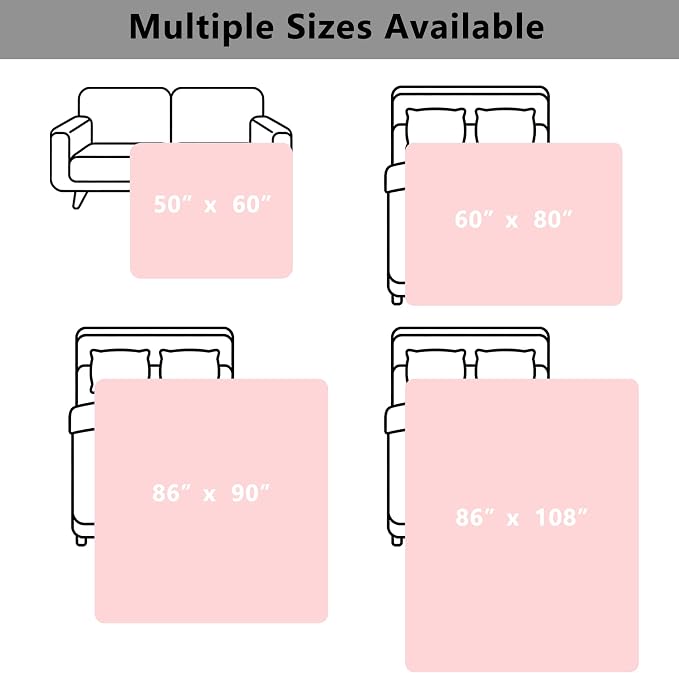 Waterproof Blanket for Couch - Dog Throw as Furniture Protector | Cozy Sherpa & Smooth Velvet, Reversible and Machine Washable, for Couch and bed, 50"x60", Pink - Image 7