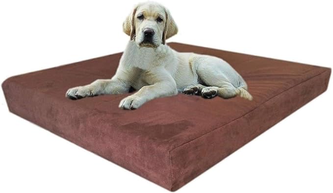 Dogbed4less Orthopedic Gel Memory Foam Pet Dog Bed, Waterproof Liner with External Microsuede Cover and Bonus Antislip Cover (Microsuede Gray, 55"X37"X4" Inches) - Image 4