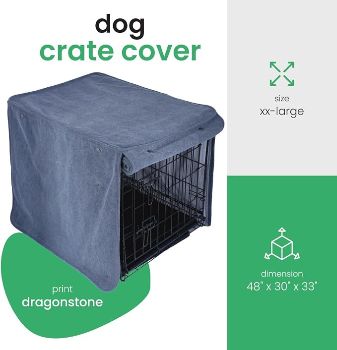 Molly Mutt Dragonstone Dog Crate Cover, GOTS-Certified 100% Organic Cotton Canvas Cover for Dog or Puppy Kennel and Cage, Washable, Free of Harmful Chemicals, XX-Large, Fits 48"x30"x33" Crate - Image 2