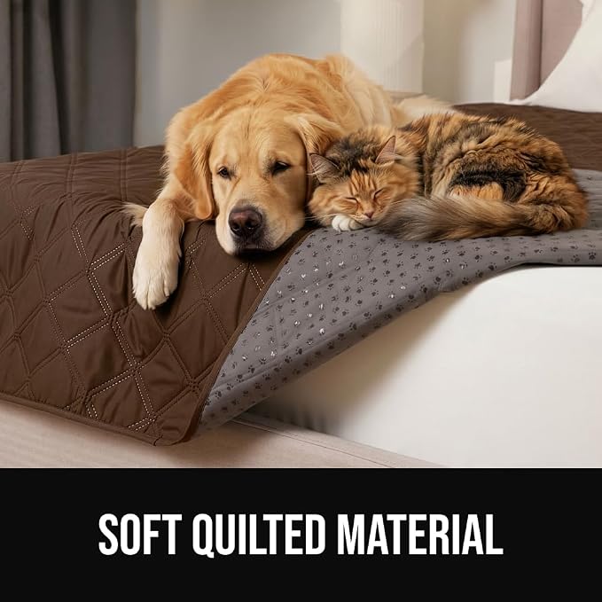 GORILLA GRIP® Waterproof Dog Blanket, 102x82, Leakproof Couch Cover for Dogs, Silicone Grip Backing, Protects Sofa, Sectional, Bed, Crate, Car & RV, Tear-Resistant Washable Senior Pet Blanket, Brown - Image 9