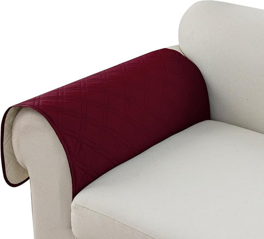 Genina Sofa Armrest Cover, Anti-Slip Armchair Slipcovers for Dogs Cats Pet, Water Resistant Couch Arm Cover for Backrest Recliner Loveseat, L Shaped Sofa, 23.6 x 27.5 Inches（2 Pieces） by Genina