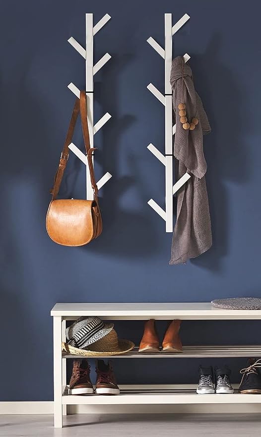 Premium Racks Coat Rack & Hat Rack – Modern Design – Wall Mounted – Stylish – (White) by PremiumRacks