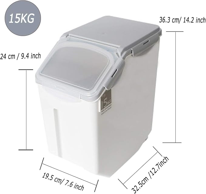 2-Pack 15L/4 Gallon Airtight Food Storage Containers with Locking Lids – Leakproof Dry Dog Food Rice Grain Bin for Kitchen Pantry Organization (507oz) - Image 2
