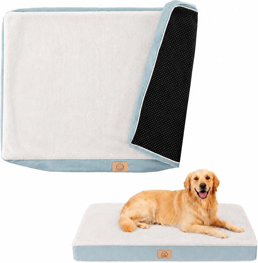 Dog Bed Covers Replacement Washable, Soft Removable Cover Zippered for Pets | Large Waterproof Pet Bed Cover, Easy to Clean, Soft Plush Dog Bed Sheets 35x22x3 Inch, Replacement Cover Only by SUNHEIR