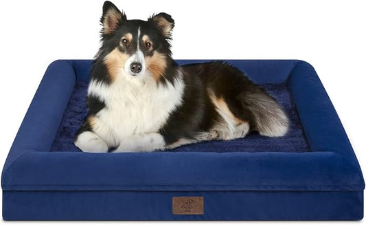 Orthopedic Dog Bed Waterproof Pet Sofa for Large Sized Dogs | 360 Degree Bolster Support, Egg Crate Foam, Waterproof Liner, Anti-Slip Bottom, Machine Washable Cover, 36 x 27 Inch by Yiruka