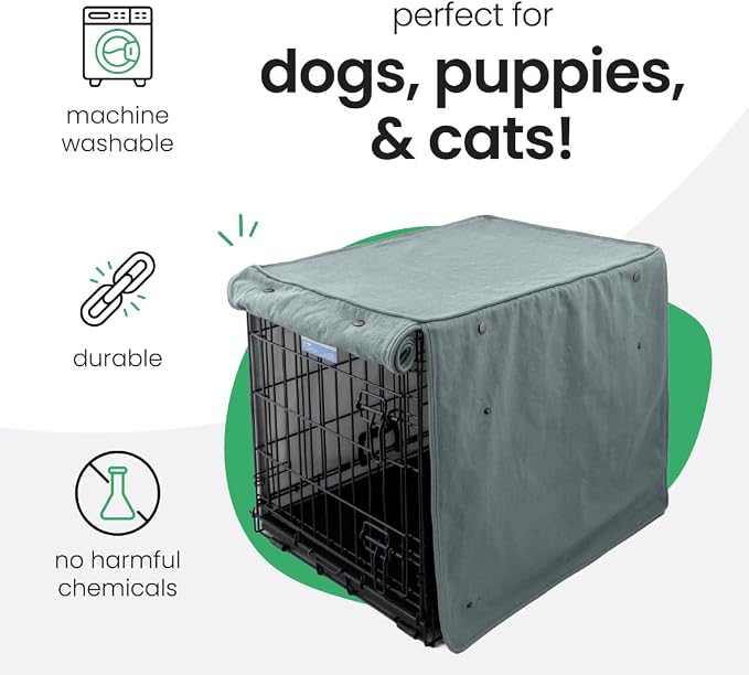 Molly Mutt Quiet Light Dog Crate Cover, GOTS-Certified 100% Organic Cotton Canvas Cover for Dog or Puppy Kennel and Cage, Washable, Free of Harmful Chemicals, Medium/Large, Fits 30"x19"x21" Crate - Image 3