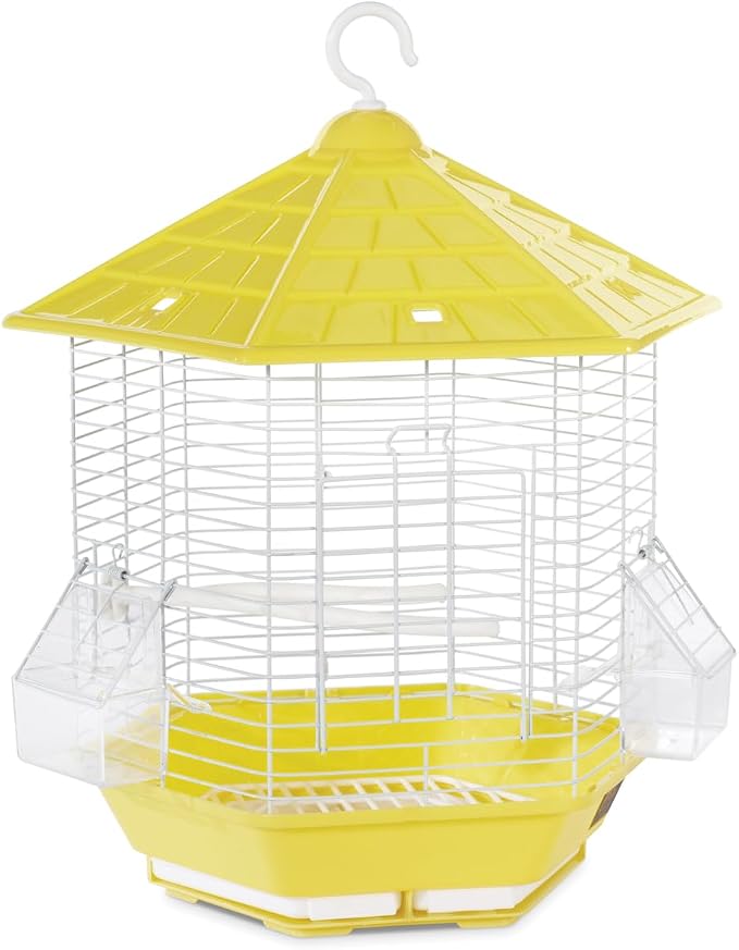 Prevue Pet Products Bali Bird Cage - Small Cage for Parakeets, Finches, Lovebirds, and Other Similarly Sized Small Birds, Compatible with Stand, Clear Visibility - Yellow - Image 2