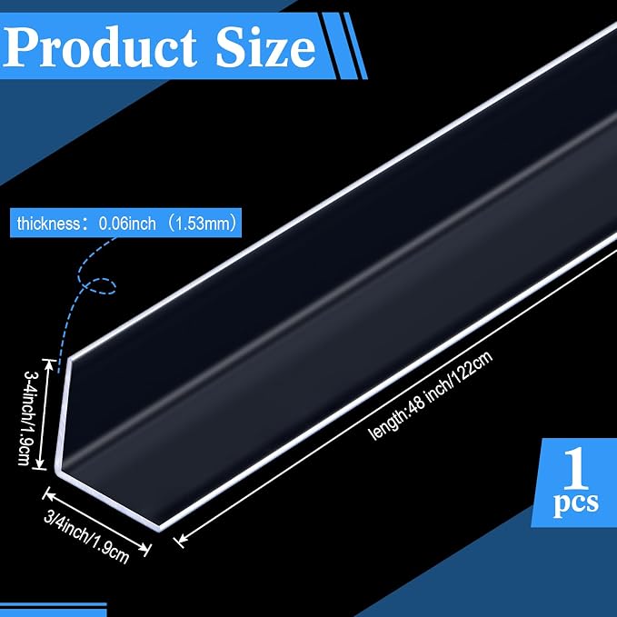 Sasylvia 1 Pcs Wall Corner Protector Guards, Avoid Scratching Scuffs, Vinyl Corner Trim Molding, Easy Install & Cleaning for Door Countertop Furniture Cabinet Protection (1-1/8 x 48 Inches,Clear) - Image 2
