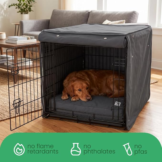 Molly Mutt I'm a Realist Dog Crate Cover, 100% Cotton Canvas Cover with 2 Roll-Up Panels, Ideal for Dog or Cat Crate, Durable, Washable, and Free of Harmful Chemicals, 36" x 23" x 25" - Image 6