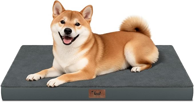 Outdoor Waterproof Orthopedic Dog Bed for Medium Size Dogs | Egg Crate Foam for Joint Support, Fits 36x23 Crates, TPU Waterproof Layer, Machine Washable 1680D Oxford Cover, Up to 50 lbs by TailStories