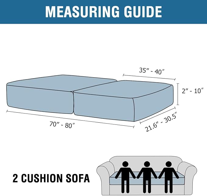H.VERSAILTEX Velvet Stretch Couch Cushion Cover Plush Cushion Slipcover for Chair Loveseat Sofa Cushion Furniture Protector Seat Cushion Sofa Cover (2 Piece Large Sofa Cushion Covers, Oatmeal) - Image 2