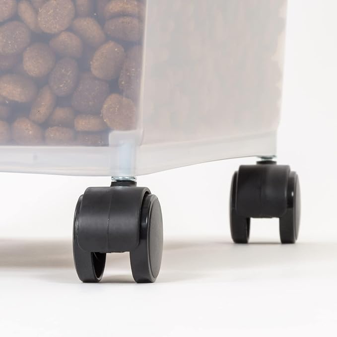 Amazon Basics 3-Piece Airtight Pet Food Storage Container Combo with Scoop, BPA Free, Removable Wheels, 33 QT + 12 QT - Image 10
