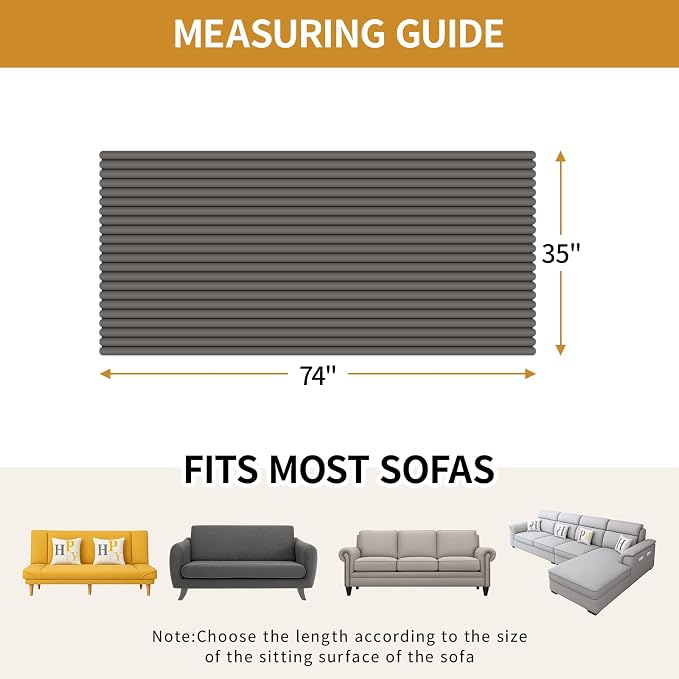Deep Dream Waterproof Couch Cover for Dogs, Non Slip Pet Couch Covers for Sofa, Soft Faux Fur Sofa Cover, Washable Furniture Protector for 3 Cushion Couch (Grey, 35" x 74") - Image 5