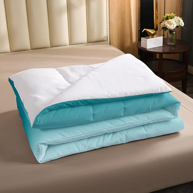Erosebridal Ombre Comforter Set Green Purple Teal Bedding Set Queen Size Colorful Gradient Down Comforter Modern Abstract Quilt Duvet Insert Soft Warm Lightweight 1Comforter with 2 Pillow Cases - Image 3
