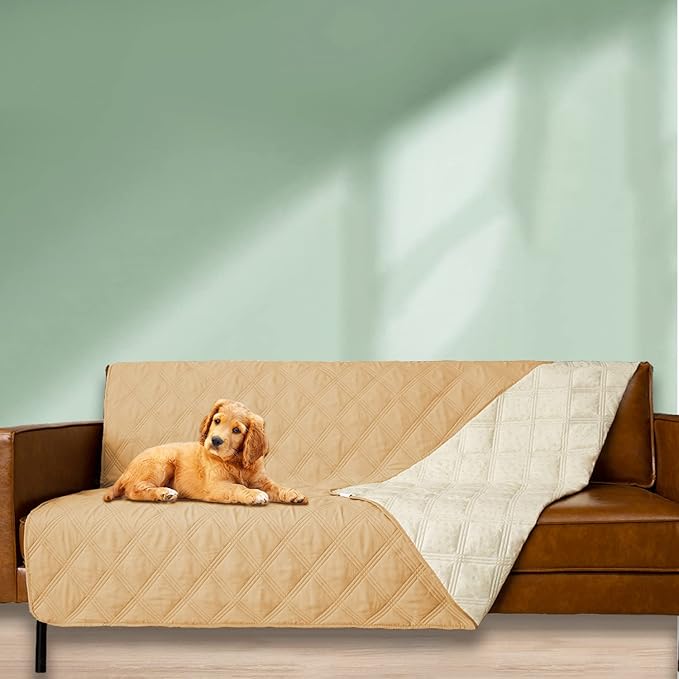 Ameritex Waterproof Dog Bed Cover Pet Blanket with Anti-Slip Back for Furniture Bed Couch Sofa (40x50 Inch (Pack of 1), Sand) - Image 5
