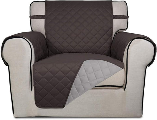 PureFit Reversible Chair Sofa Cover Dog Couch Covers for Sofa, 25.5 in | Chocolate/Beige, Water Resistant Couch Protector, Washable Pet Couch Cover with Non Slip and Elastic Straps For Kids by PureFit