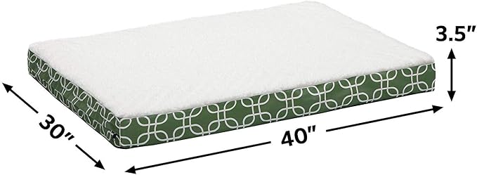 MidWest Homes for Pets Orthopedic Dog Bed w/Removable Dog Bed Cover ft. Teflon Fabric Protector, Large Dog Breed, 30 x 40 Inch, Green/White Geometric Pattern - Image 2