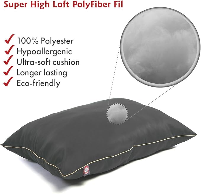 Majestic Pet Rectangle Medium Dog Bed Washable – Non Slip Comfy Pet Bed – Dog Crate Bed Super Value Pillow Dog Bed – Dog Kennel Bed for Sleeping - Dog Bed Medium Breed 35 x 28 Inch – Solid Gray - Image 3