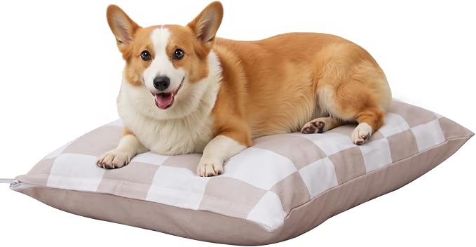 Medium Dog Bed with Removable Washable Cover for Small Dogs Deluxe Plush Dog Crate Beds Comfy Kennel Pad Waterproof Lining and Blue Gel Memory Foam Memory Foam（Brown 30 * 20 * 4in） by Unknown
