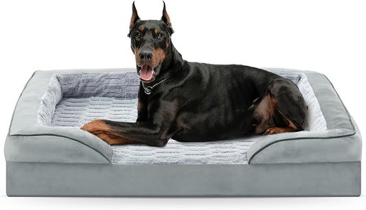 FURTIME Orthopedic Extra Large Dog Bed, Waterproof Dog Beds, 48x35x6.5 Supportive Foam Pet Couch Bed with Removable Washable Cover and Nonskid Bottom by FURTIME