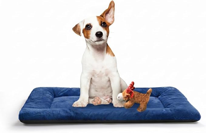 Dog Crate Pad Washable Dog Bed for Crate Medium Cozy Mat 30-Inch Navy Blue | Ultra Soft Kennel Pad,Anti-Slip Bottom,Fits for Most Metal Crates,Comfortable Sleeping Pet Mat by VERZEY