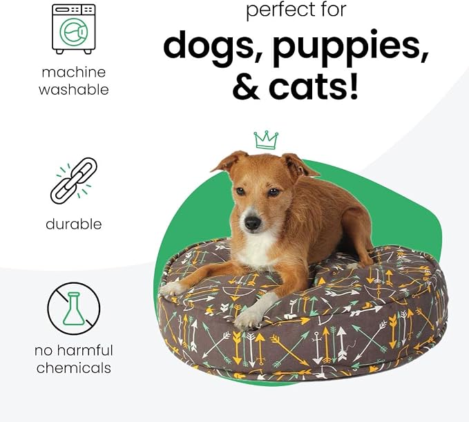 Molly Mutt Papillon Round Dog Bed Duvet Cover, 100% Cotton, 20"X4" | Breathable Canvas Cover for Dog or Cat Bed, Zippered Design, Washable, Free of Harmful Chemicals - Image 3