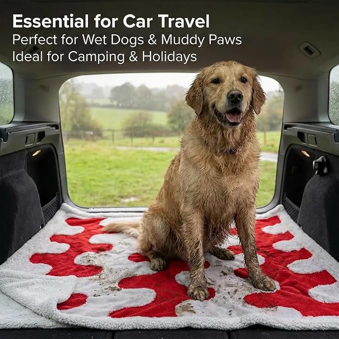 Waterproof Pet Blanket,Dog Bed Covers Small Throw for Puppy Cats Stylish Jacquard Pets Couch Sofa Furniture Protection Washable Reversible Covers (Red Wave,XS) - Image 9