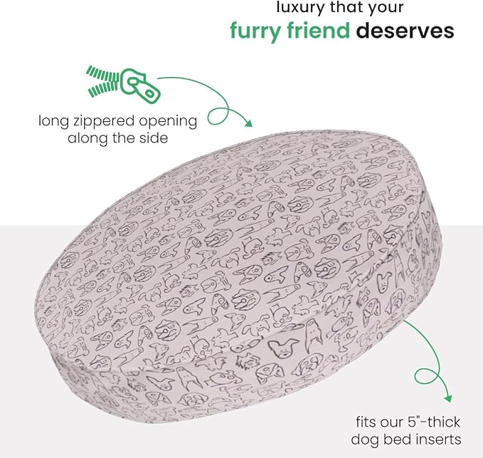 Molly Mutt Only You Dog Bed Duvet Cover, 100% Cotton Canvas Cover for Dog, Puppy, or Cat Bed, Durable, Washable, and Free of Harmful Chemicals, Round, 36"x5" - Image 5