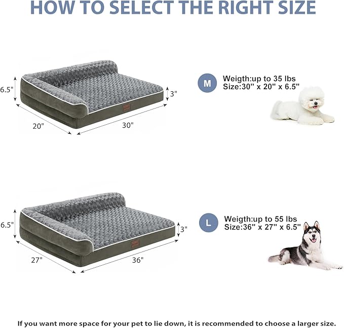 BFPETHOME Orthopedic Washable Dog Bed, Sleeping Couch for Large Senior Dogs | 36x27 Inch Deluxe Plush Rose Velvet Washable Cover, Egg Crate Foam Support, Waterproof Lining, Non-Slip Bottom, Senior Dogs - Image 4
