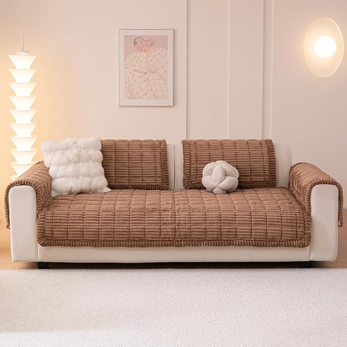 Awjcsv Couch Covers for Dogs Washable, Non Slip Sofa Protector Pet Friendly | Thick, Soft Furniture Cover, Against Pets Hair & Scratch, Fits Leather and Fabric Couches, 35" X 63" - Image 2
