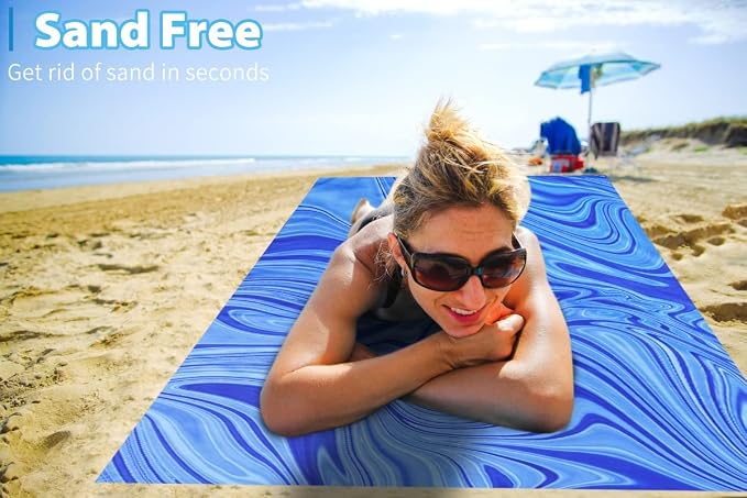 TwoYek Microfiber Beach Towel Extra Large 71x32 Blue Shell 2 Pack | Thin & Lightweight, Sand Free, Super Absorbent & Quick Dry, Oversized Towels for Beach Bath Pool Swim Travel Essentials Gift - Image 5