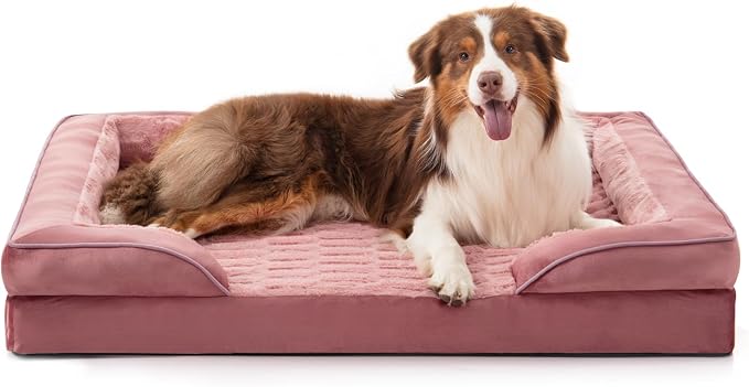 FURTIME Orthopedic Dog Bed for Medium Size Dog, Waterproof Dog Beds, 35x25x6.5 Supportive Foam Pet Couch Bed with Removable Washable Cover and Nonskid Bottom by FURTIME