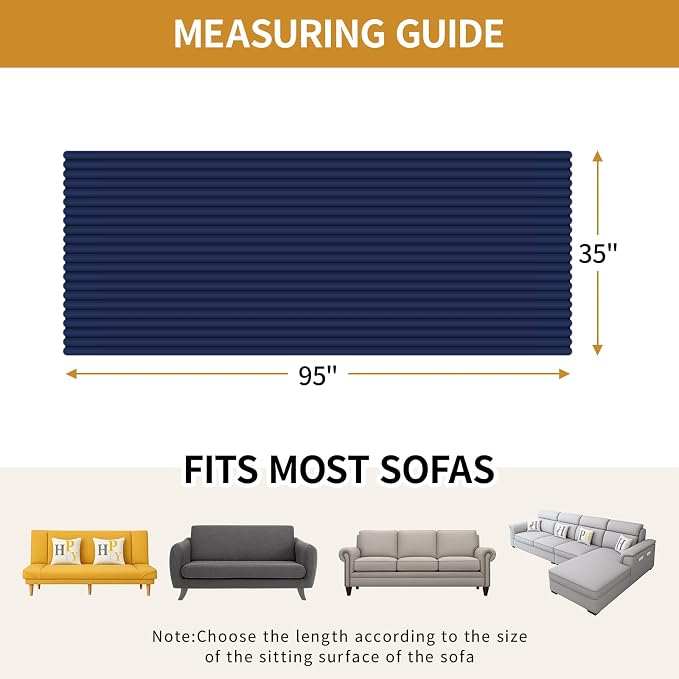 Deep Dream Waterproof Couch Cover for Dogs, Soft Faux Fur Sofa Covers for Pet, Non-Slip Couch Covers for 3 Cushion Couch Sofa Pet Friendly (Navy Blue, 35" x 95") - Image 2
