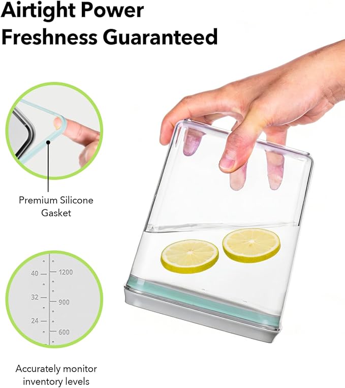 Airtight Food Storage with One-Touch Lid, (3 × 1.27 QT / 1.2 L) Stackable Durable PET for Sugar, Grains, Coffee Beans, and Baking Pantry Organization - Image 3