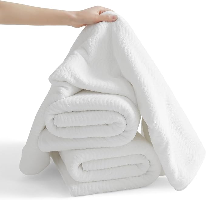 4 Piece Extra Large Bath Towel 35"x70" Oversized Bath Sheet White Bath Towel Set for Bathroom Ultra Soft Cozy Highly Absorbent Quick Dry Bathroom Towel for Spa Gym Hotel,Shower Towel for Daily Use - Image 8