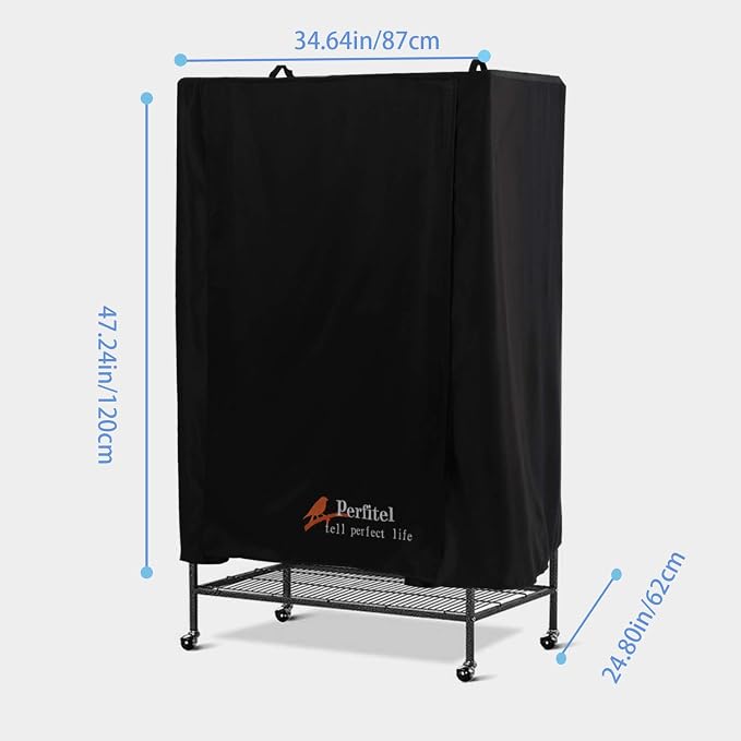 Universal Bird Cage Cover Black Good Night Blackout Birdcage Cover | Durable Breathable Washable Material, Create Quiet Environmente - Image 2