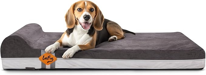 Laifug Orthopedic Dog Beds for Large Dogs,3" Memory Foam Dog Beds,Durable Water Proof Liner Removable and Washable, Nonskid Bottom,Grey 40"x25"x5.5" by Laifug