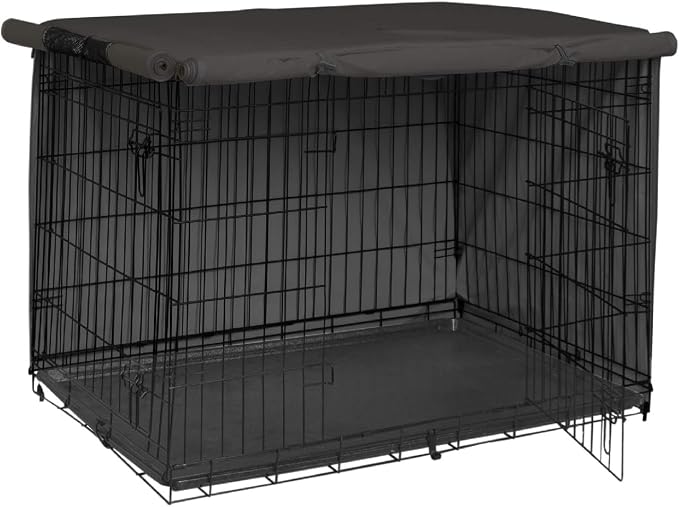Explore Land Dog Crate Cover Heavy Duty Polyester Pet Kennel Sunshade Universal Fit for 18 inches Wire Cage (Black) - Image 9