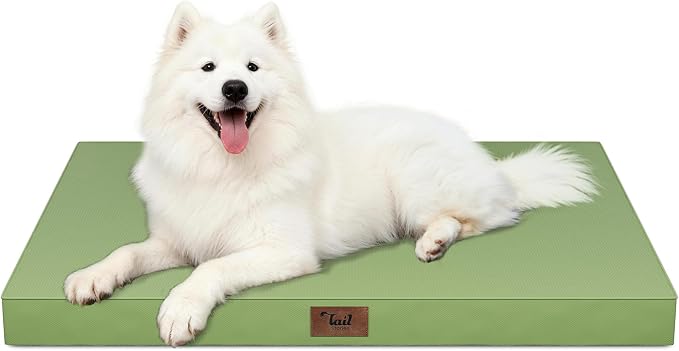 Large Waterproof Orthopedic Dog Bed with Egg Crate Foam | Fits 42x28 Crates, TPU Waterproof Layer, 1680D Washable Oxford Cover, Portable Handle, Indoor & Outdoor Use, Up to 80 lbs by TailStories