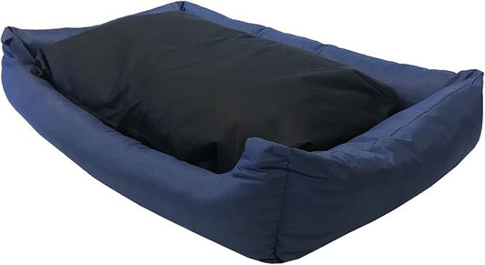 Tough Durable Oxford Waterproof Fabric Covered 2-Piece Polyester Filling Pillow Pet Bed for Small to Extra Large Dog (48x30 inches, Navy) by Unknown