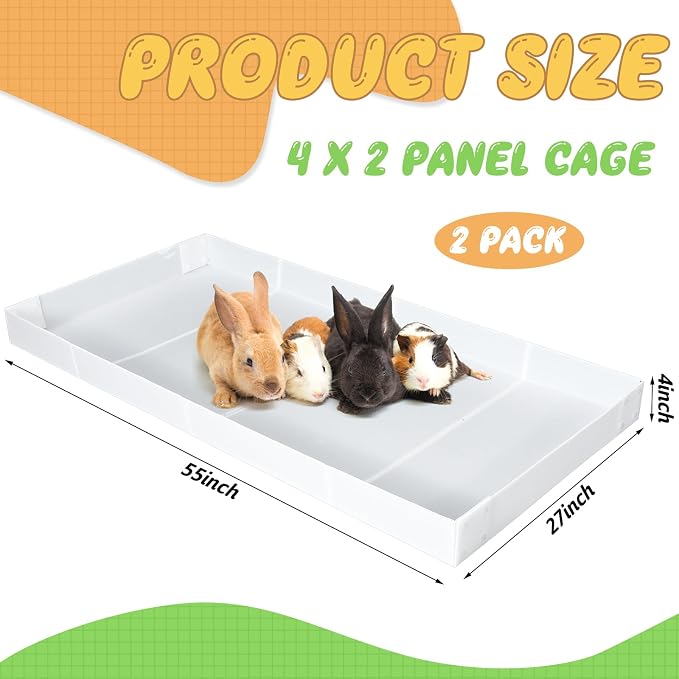 Wenqik 2 Pcs Guinea Pig Cage Liner Corrugated Plastic Cage Liner Base 2 x 4 Panel Size Guinea Pig Cage Bottom for Small Animals Hedgehogs Rabbits Cages Tray, 55 x 27 Inch(White) - Image 3